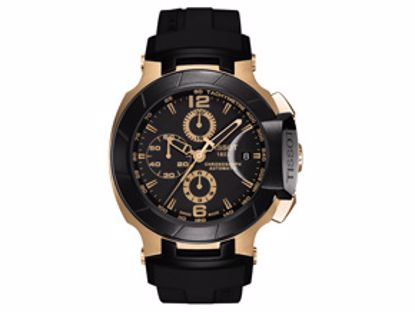T0484272705701 T-Race Men's Black Automatic Chronograph Sport Watch