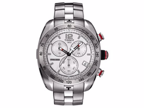 T0764171103700 PRS 330 Men's Stainless Steel White Chronograph Quartz Sport Watch