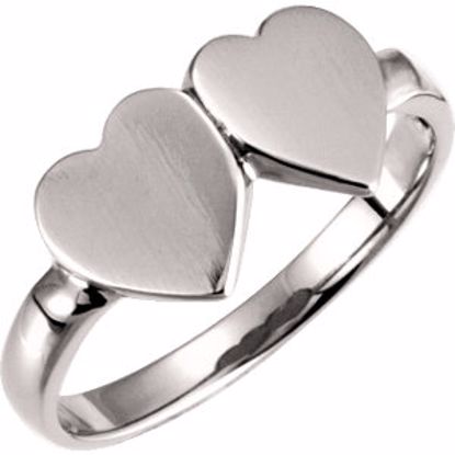 4193:4652:P 14kt Yellow Double Heart Signet Ring
