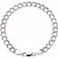 CH656:294272:P Sterling Silver 5.5mm Hollow Paralleo Charm 7" Bracelet