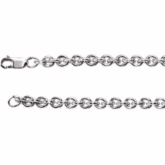 CH692:295683:P Sterling Silver 5mm Wire Cable 24" Chain
