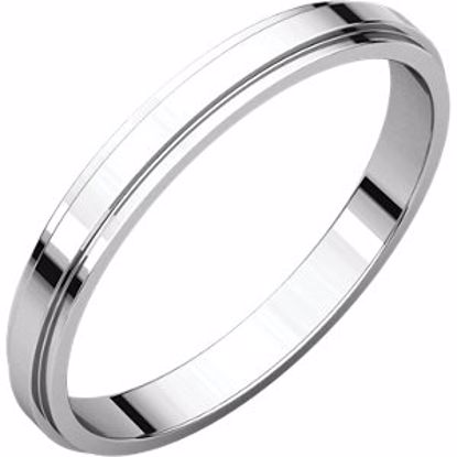 FE15.5:150664:P 10kt White 2.5mm Flat Edge Band