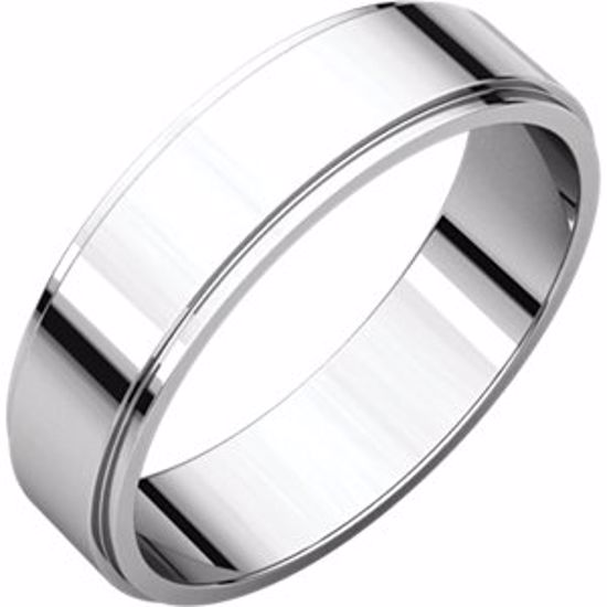 FE15.5:150667:P 10kt White 5mm Flat Edge Band