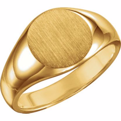 9129:8591:P 14kt Yellow 13mm Men's Signet Ring 