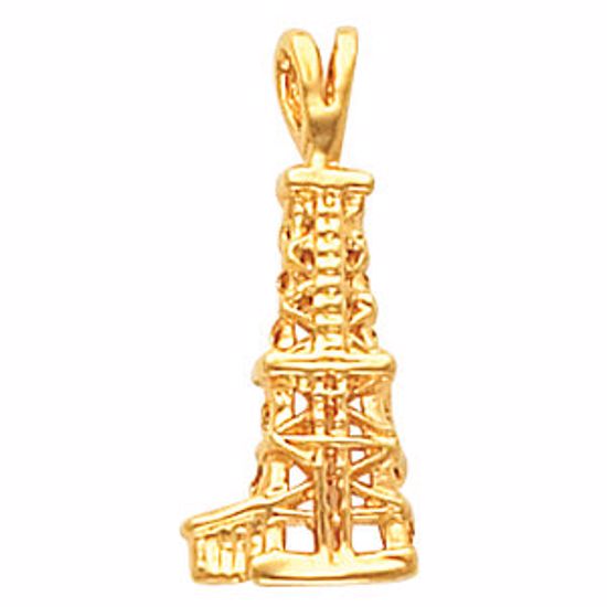 8128:7956:P 10kt Yellow Oil Derrick Pendant with Open Back