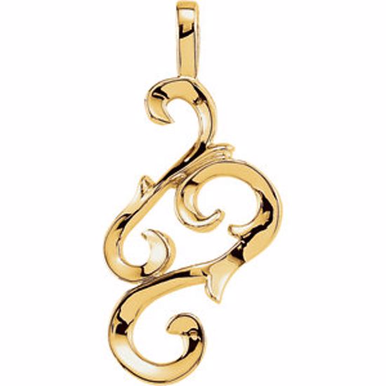 8206:8166:P 14kt Yellow 28x14mm Freeform Pendant Mounting