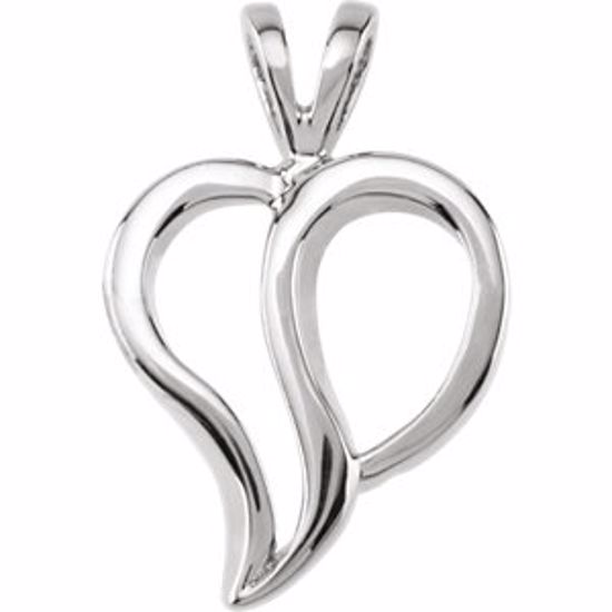 8250:12252:P 14kt White Heart Pendant