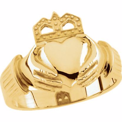 9423:32290:P 10kt Yellow 15x11mm Men's Claddagh Ring