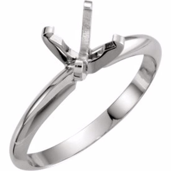 140401N:33780:P 14kt White 8.6-9.1mm Round Pre Notched 4 Prong Engagement Ring Mounting