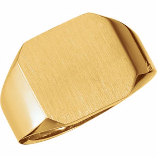 9452:37387:P 14kt Yellow 15mm Men's Signet Ring