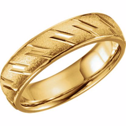 5716:105433:P 14kt Yellow 6mm Comfort-Fit Design Band Size 8