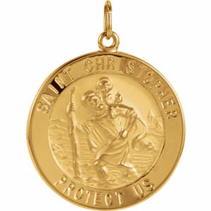 R5024:63219:P 14kt Yellow 25mm St. Christopher Medal