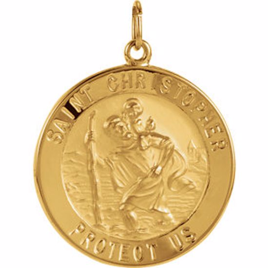 R5024:63219:P 14kt Yellow 25mm St. Christopher Medal