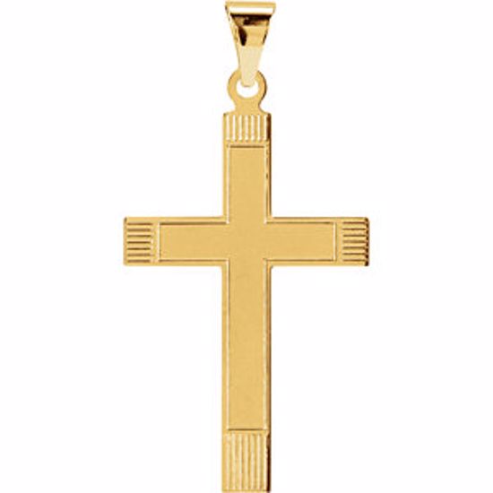 R4003:61660:P 14kt Yellow 28x18mm Cross Pendant