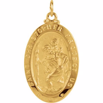 R5023:62439:P 14kt Yellow 25x18mm Oval St. Christopher Medal
