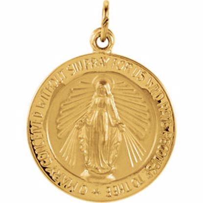 R5019:62444:P 14kt Yellow 18mm Miraculous Medal