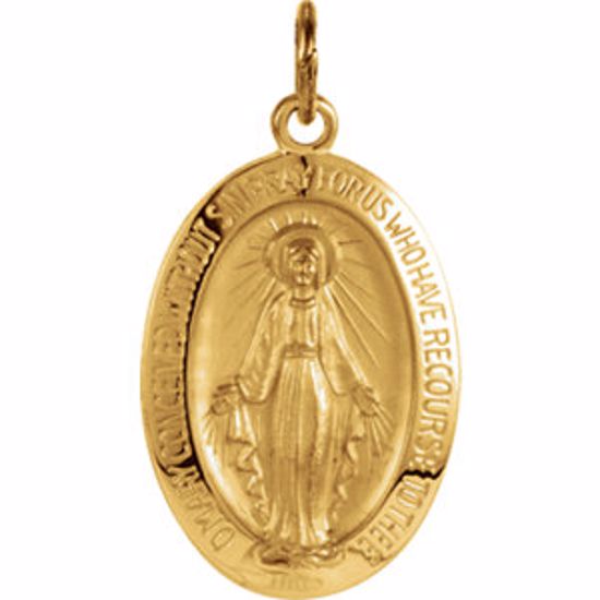 R5020:62435:P 14kt Yellow 19x13.75mm Oval Miraculous Medal