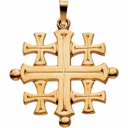 R16148:66924:P 14kt Yellow 27x26mm Jerusalem Cross Pendant