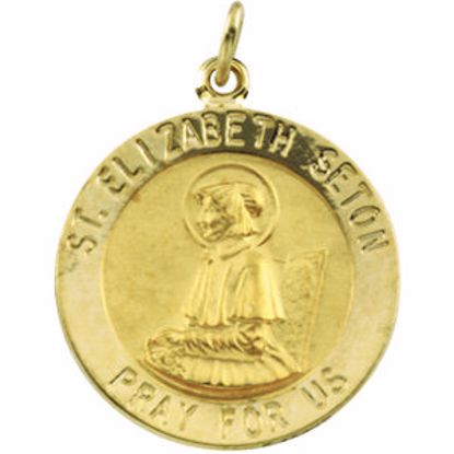 R16313:66774:P 14kt Yellow 18mm Round St. Elizabeth Seton Medal