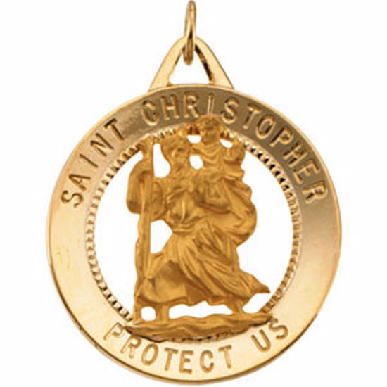 R16382:67316:P 14kt Yellow 25mm St. Christopher Medal