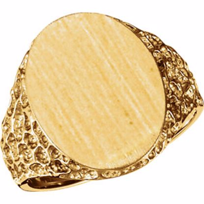 9443:90064:P 18kt Yellow 19x15mm Men's Signet Ring