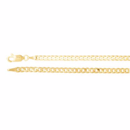 CH26:39446:P 14kt Yellow 3.25mm Solid Curb 18" Chain
