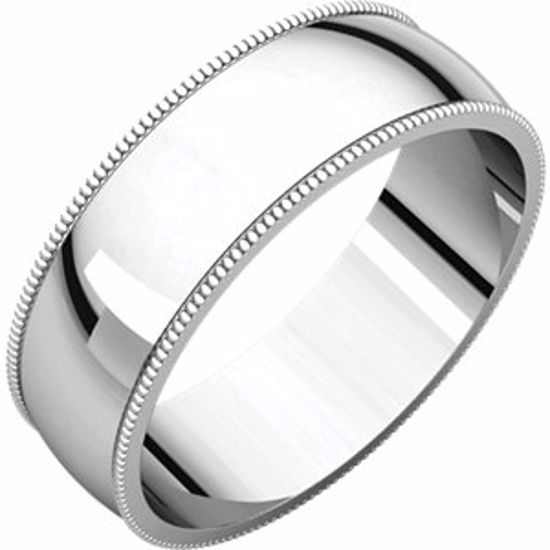 MGL7.5:145488:P 10kt White 6mm Light Milgrain Band