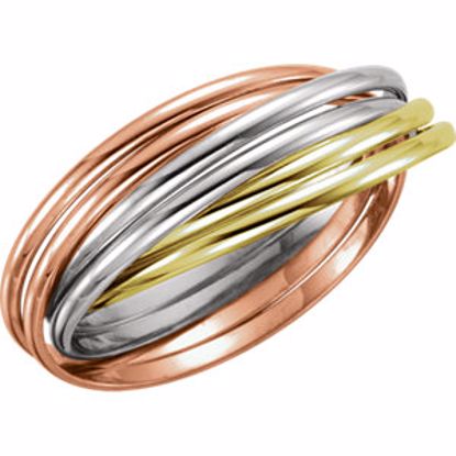 5727:143915:P 14kt Yellow, White & Rose Six-Band Rolling Ring Size 8.5