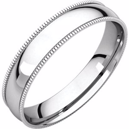 MGRL5.5:145549:P 10kt White 4mm Light Comfort Fit Milgrain Band 