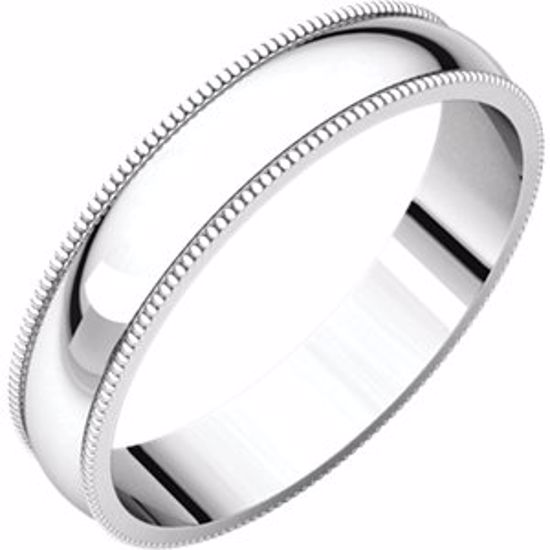 MGL5:145465:P 10kt White 4mm Light Milgrain Band