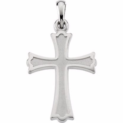 R41008:144498:P 14kt White 22x16mm Cross Pendant