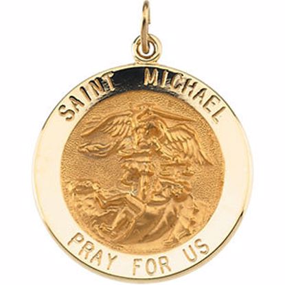 R5052:129532:P 14kt Yellow 25mm St.Michael Medal