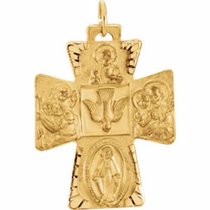 R16494:129538:P 14kt Yellow 28x23.5mm Four-Way Cross Medal