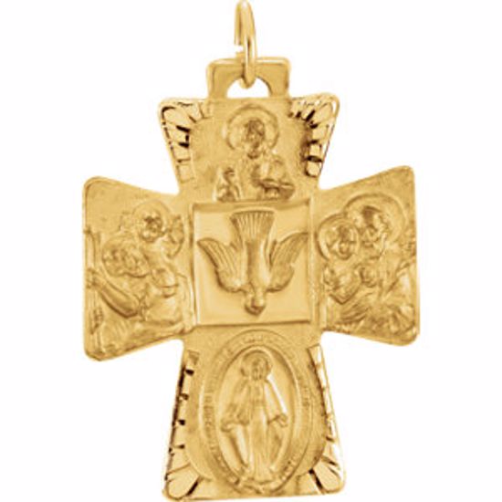 R16494:129538:P 14kt Yellow 28x23.5mm Four-Way Cross Medal