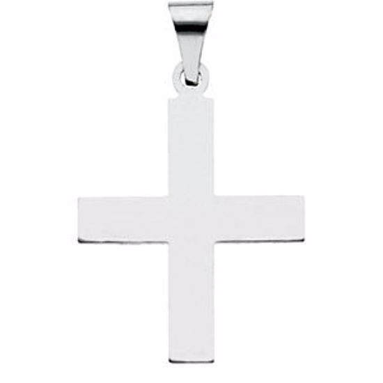 R16090:130424:P 14kt White 20.5x18mm Greek Cross Pendant