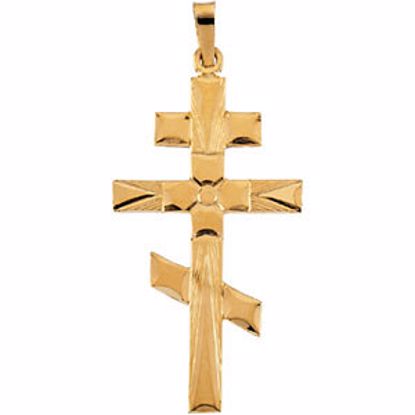 R4056:103688:P 14kt Yellow 32x18mm Orthodox Cross Pendant