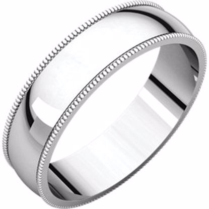 MGL13:145446:P 10kt White 5mm Light Milgrain Band