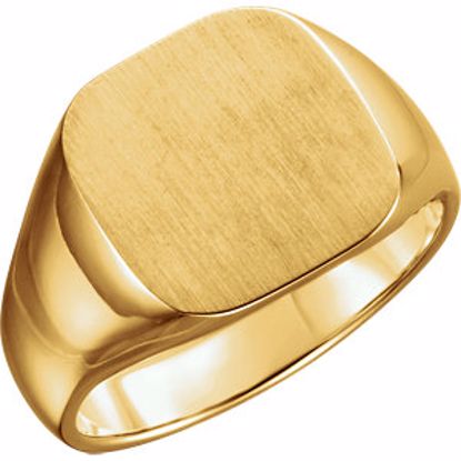 9454:112654:P 14kt Yellow 14mm Men's Solid Signet Ring 