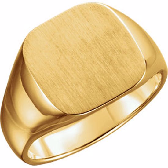 9454:112654:P 14kt Yellow 14mm Men's Solid Signet Ring 
