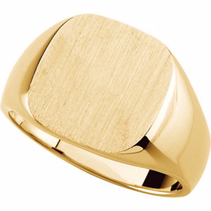 9454:112657:P 18kt Yellow 14mm Men's Solid Signet Ring 