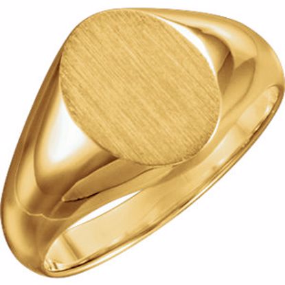 5543:111830:P 18kt Yellow 10x8mm Oval Signet Ring