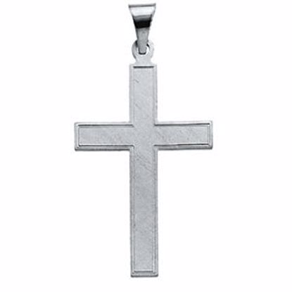 R4002:123071:P 14kt White 28x18mm Cross Pendant