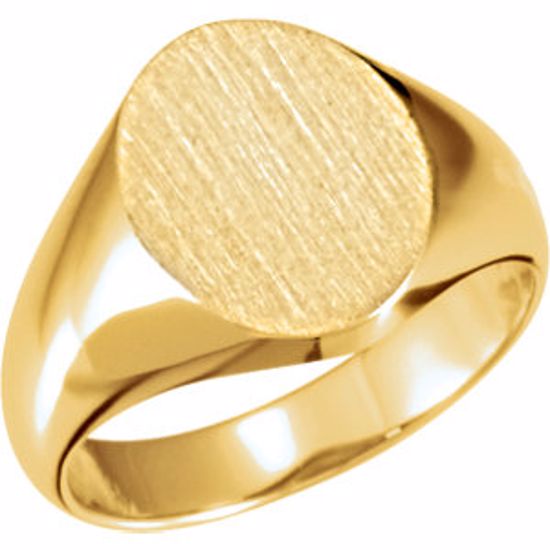 5758:123701:P 14kt Yellow 12x10mm Oval Signet Ring