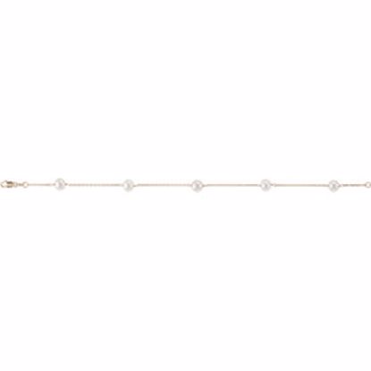 CH184:137793:P 14kt Yellow Pearl Station 7" Bracelet