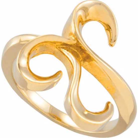 5897:123721:P 14kt Yellow Freeform Ring