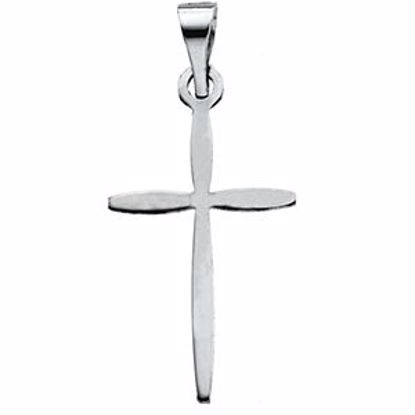 R16133:140217:P 14kt White Cross Pendant