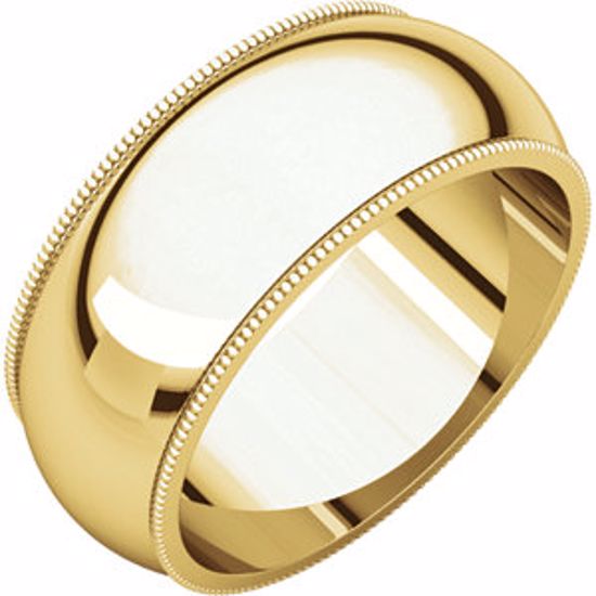 MG7:142192:P 10kt Yellow 8mm Milgrain Band