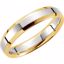 5980:141597:P 14kt Yellow & White 4mm Comfort-Fit Beveled Edge Band Size 9.5