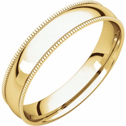 MGRL14:142940:P 10kt Yellow 4mm Light Comfort Fit Milgrain Band 