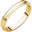 HRE9:166060:P 18kt Yellow 3mm Half Round Edge Band